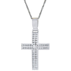 Λευκοχρυσος Σταυρός για Κοριτσι 14 Καρατίων 