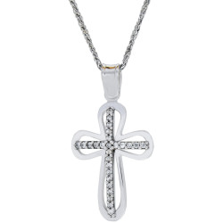 Λευκοχρυσος  Σταυρός για Κοριτσι 14 Καρατίων