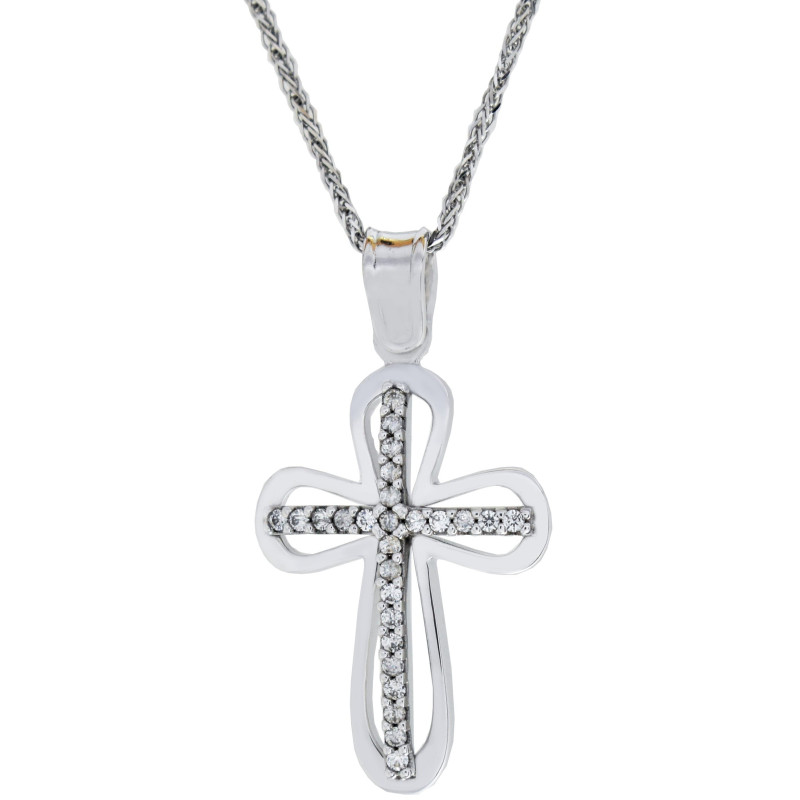 Λευκοχρυσος  Σταυρός για Κοριτσι 14 Καρατίων