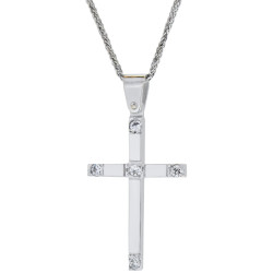 Λευκοχρυσος Σταυρός για Κοριτσι 14 Καρατίων 