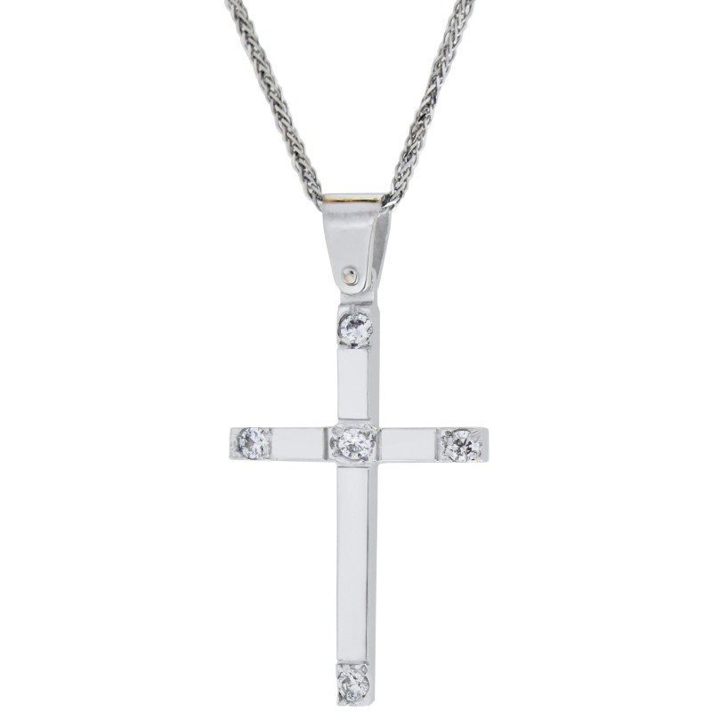 Λευκοχρυσος Σταυρός για Κοριτσι 14 Καρατίων 