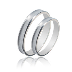 Maschio Femmina Λευκοχρυσες Βερες Γαμου 14 Καρατίων μεμονωμένο τεμάχιο