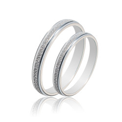 Maschio Femmina Λευκοχρυσες Βερες Γαμου 14 Καρατίων μεμονωμένο τεμάχιο