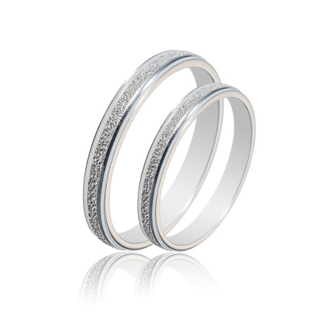 Maschio Femmina Λευκοχρυσες Βερες Γαμου 14 Καρατίων μεμονωμένο τεμάχιο