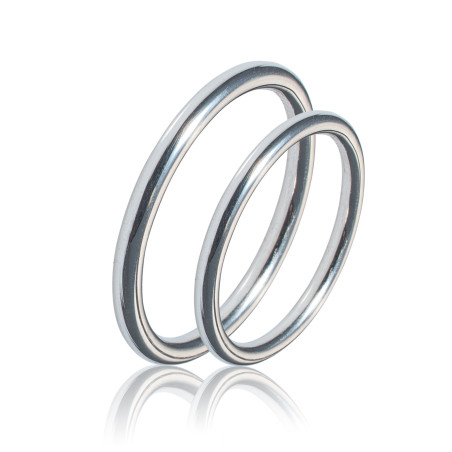 Maschio Femmina Λευκοχρυσες Βερες Γαμου 14 Καρατίων μεμονωμένο τεμάχιο