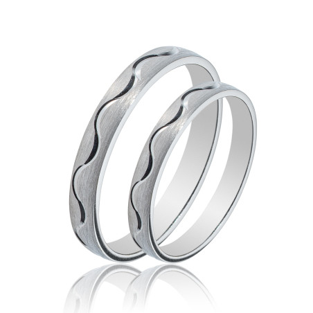 Maschio Femmina Λευκοχρυσες Βερες Γαμου 14 Καρατίων μεμονωμένο τεμάχιο