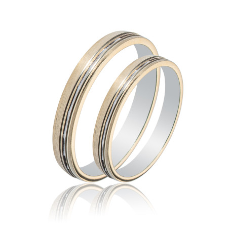 Maschio Femmina Διχρωμες Βερες Γαμου 14 Καρατίων μεμονωμένο τεμάχιο