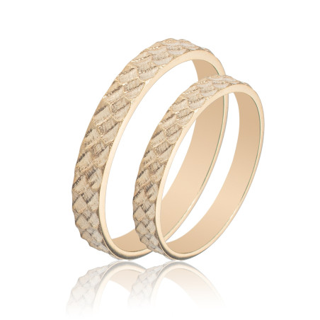 Maschio Femmina χρυσες Βερες Γαμου 14 Καρατίων μεμονωμένο τεμάχιο