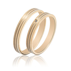 Maschio Femmina χρυσες Βερες Γαμου 14 Καρατίων μεμονωμένο τεμάχιο