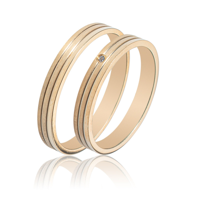 Maschio Femmina χρυσες Βερες Γαμου 14 Καρατίων μεμονωμένο τεμάχιο