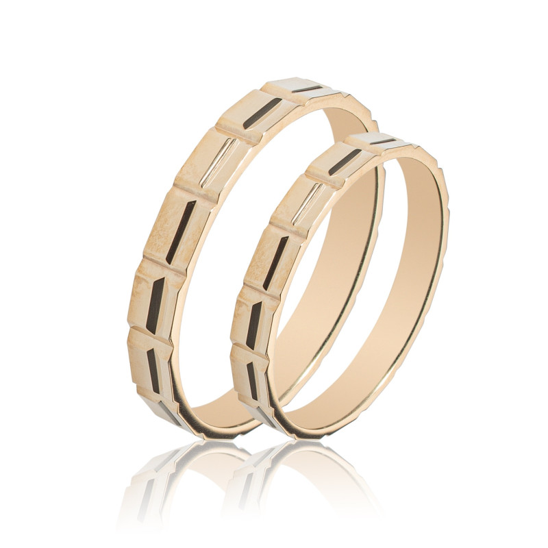 Maschio Femmina χρυσες Βερες Γαμου 14 Καρατίων μεμονωμένο τεμάχιο