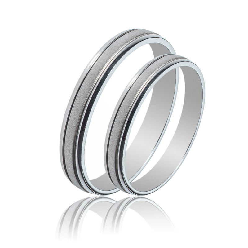 Maschio Femmina Λευκοχρυσες Βερες Γαμου 14 Καρατίων μεμονωμένο τεμάχιο