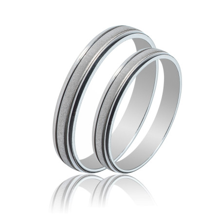 Maschio Femmina Λευκοχρυσες Βερες Γαμου 14 Καρατίων μεμονωμένο τεμάχιο