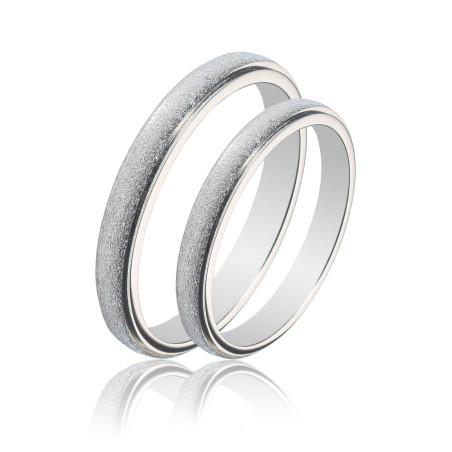 Maschio Femmina Λευκοχρυσες Βερες Γαμου 14 Καρατίων μεμονωμένο τεμάχιο