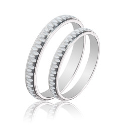 Maschio Femmina Λευκοχρυσες Βερες Γαμου 14 Καρατίων μεμονωμένο τεμάχιο