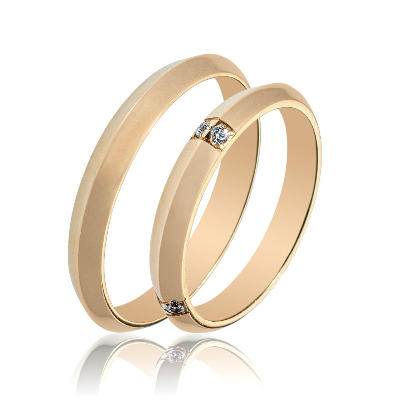 Maschio Femmina χρυσες Βερες Γαμου 14 Καρατίων μεμονωμένο τεμάχιο