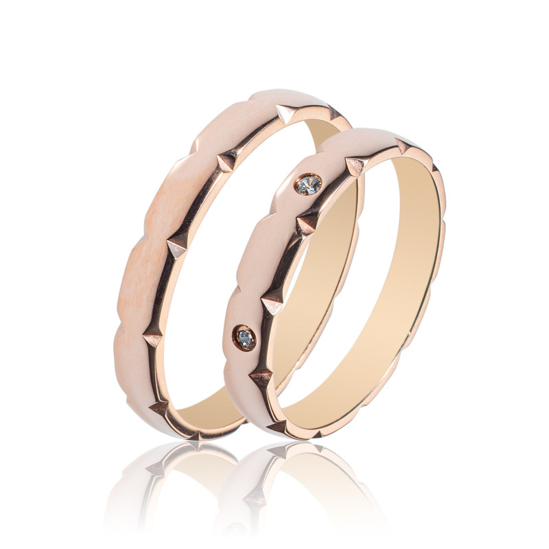 Maschio Femmina χρυσες Βερες Γαμου 14 Καρατίων μεμονωμένο τεμάχιο