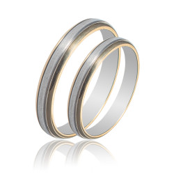 Maschio Femmina Διχρωμες Βερες Γαμου 14 Καρατίων μεμονωμένο τεμάχιο