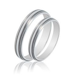 Maschio Femmina Λευκοχρυσες Βερες Γαμου 14 Καρατίων μεμονωμένο τεμάχιο