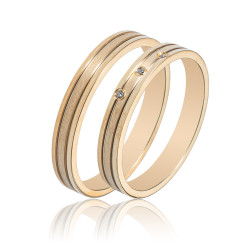 Maschio Femmina χρυσες Βερες Γαμου 14 Καρατίων μεμονωμένο τεμάχιο