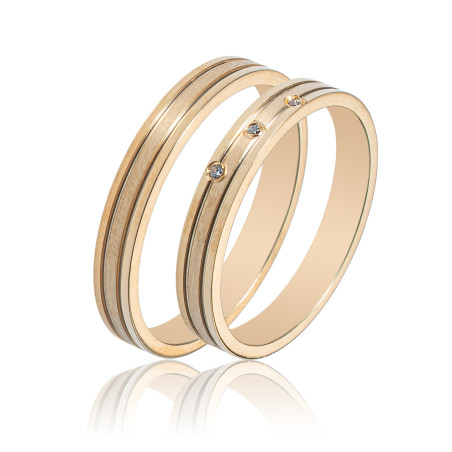 Maschio Femmina χρυσες Βερες Γαμου 14 Καρατίων μεμονωμένο τεμάχιο