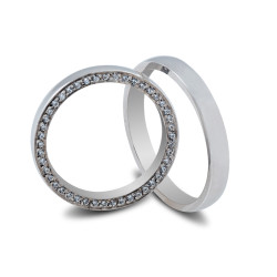 Maschio Femmina Λευκοχρυσες Βερες Γαμου 14 Καρατίων μεμονωμένο τεμάχιο