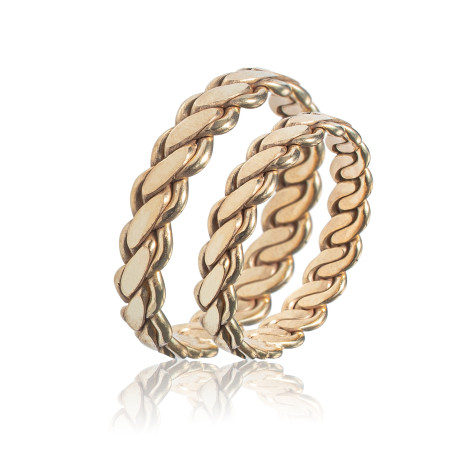 Maschio Femmina χρυσες Βερες Γαμου 14 Καρατίων μεμονωμένο τεμάχιο