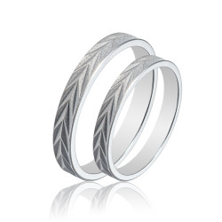 Maschio Femmina Λευκοχρυσες Βερες Γαμου 14 Καρατίων μεμονωμένο τεμάχιο