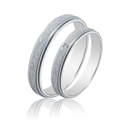 Maschio Femmina Λευκοχρυσες Βερες Γαμου 14 Καρατίων μεμονωμένο τεμάχιο