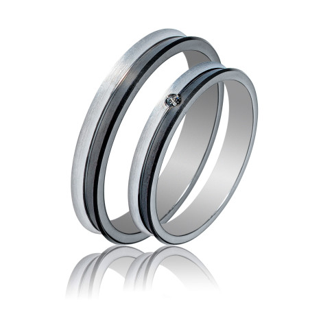 Maschio Femmina Λευκοχρυσες Βερες Γαμου 14 Καρατίων μεμονωμένο τεμάχιο