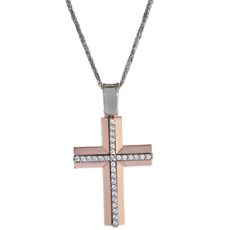 Λευκοχρυσος Σταυρός για Κοριτσι 14 Καρατίων 