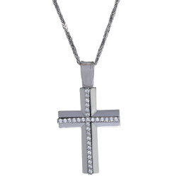 Λευκοχρυσος Σταυρός για Κοριτσι 14 Καρατίων 