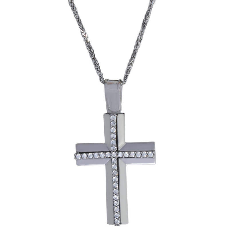 Λευκοχρυσος Σταυρός για Κοριτσι 14 Καρατίων 