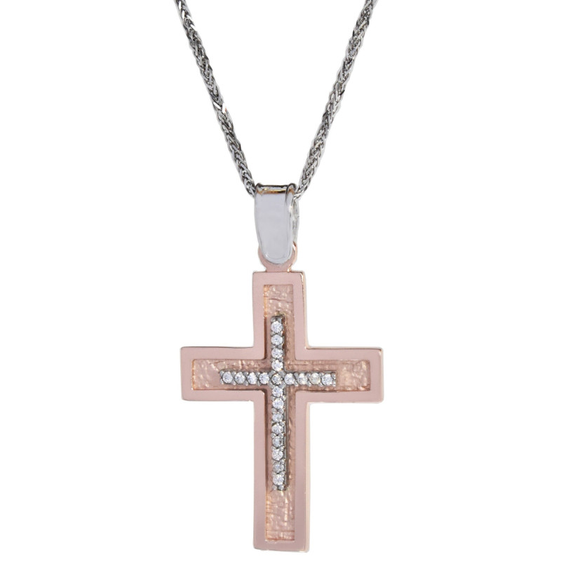 Λευκοχρυσος Σταυρός για Κοριτσι 14 Καρατίων 