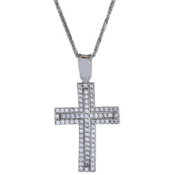 Λευκοχρυσος Σταυρός για Κοριτσι 14 Καρατίων 