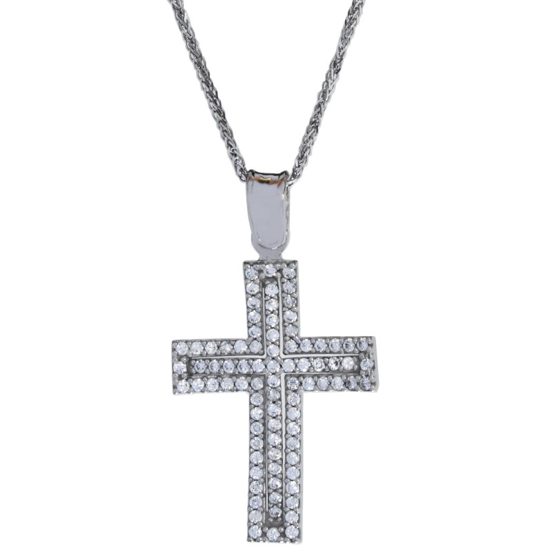 Λευκοχρυσος Σταυρός για Κοριτσι 14 Καρατίων 