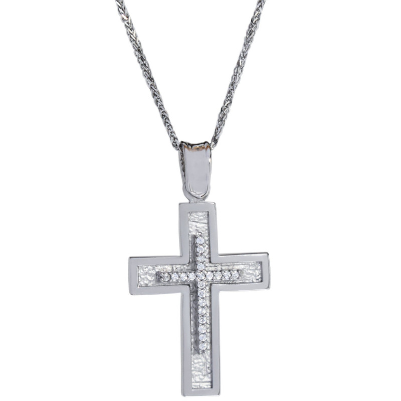 Λευκοχρυσος Σταυρός για Κοριτσι 14 Καρατίων 