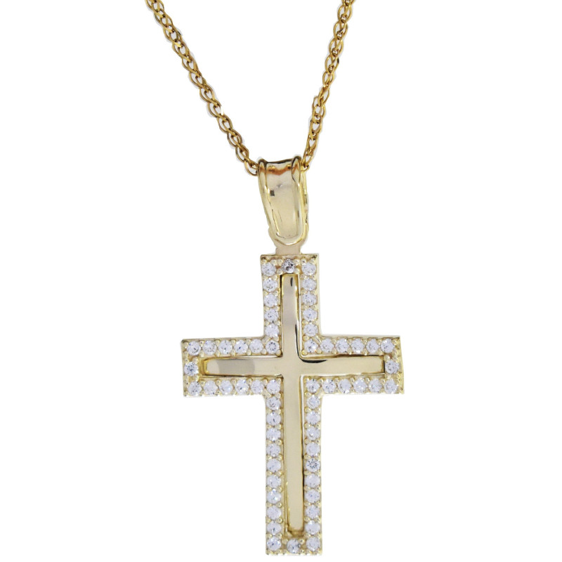 Χρυσός Σταυρός για Κοριτσι 14 Καρατίων 