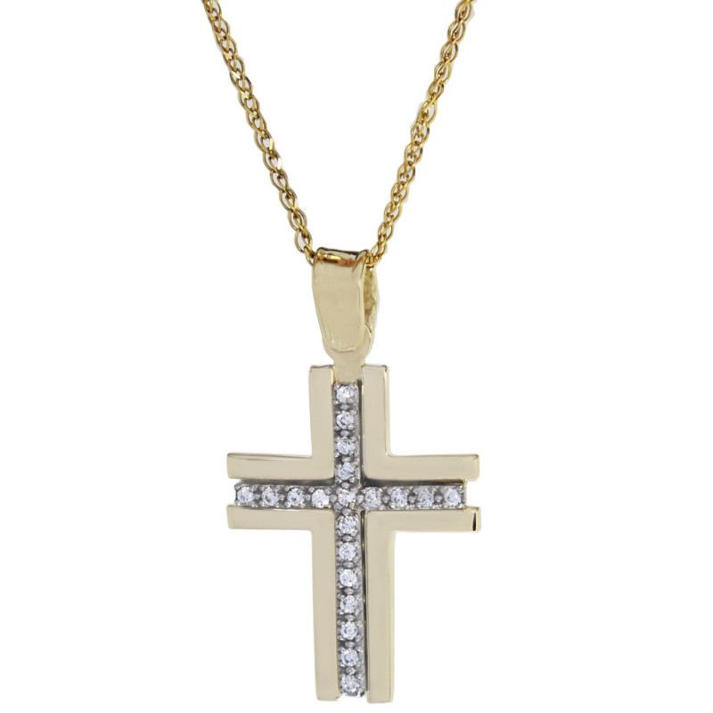 Χρυσός Σταυρός για Κοριτσι 14 Καρατίων 