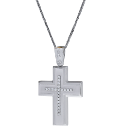 Λευκοχρυσος Σταυρός για Κοριτσι 14 Καρατίων