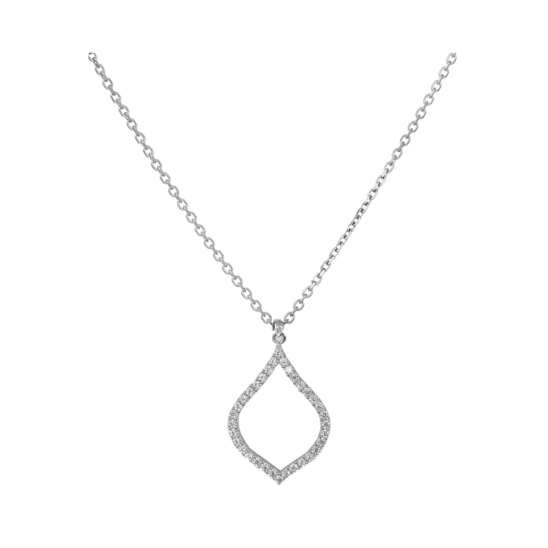 Κολιέ λευκοχρυσο 9 καρατίων με ζιρκον