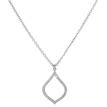 Κολιέ λευκοχρυσο 9 καρατίων με ζιρκον