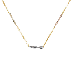 Κολιέ Χρυσο-λευκοχρυσο-ροζ χρυσο 14 καρατίων