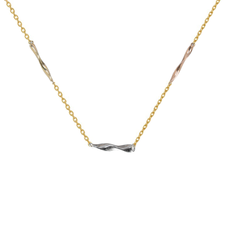 Κολιέ Χρυσο-λευκοχρυσο-ροζ χρυσο 14 καρατίων