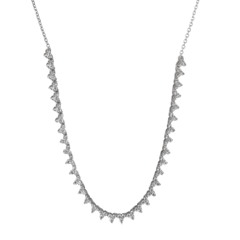 Κολιέ  Λευκοχρυσο 14 καρατίων με ζιρκον