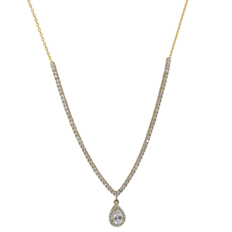 Κολιέ  χρυσό 14 καρατίων με ζιρκον