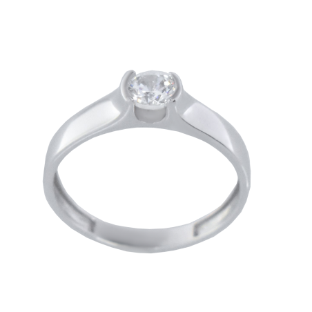 Μονόπετρο 14Κ Λευκόχρυσο με Ζιρκόν