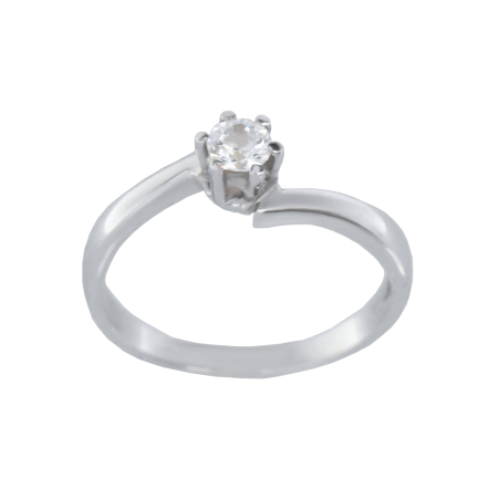 Μονόπετρο 14Κ Λευκόχρυσο με Ζιρκόν 