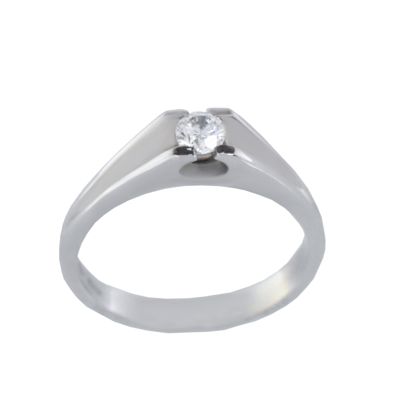 Μονόπετρο 14Κ Λευκόχρυσο με Ζιρκόν 