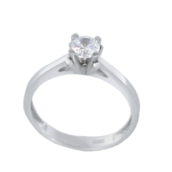 Μονόπετρο 14Κ Λευκόχρυσο με Ζιρκόν